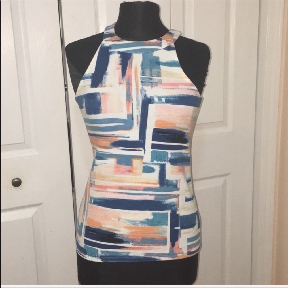 Anthropologie DELETTA Sleeveless Water Color Art